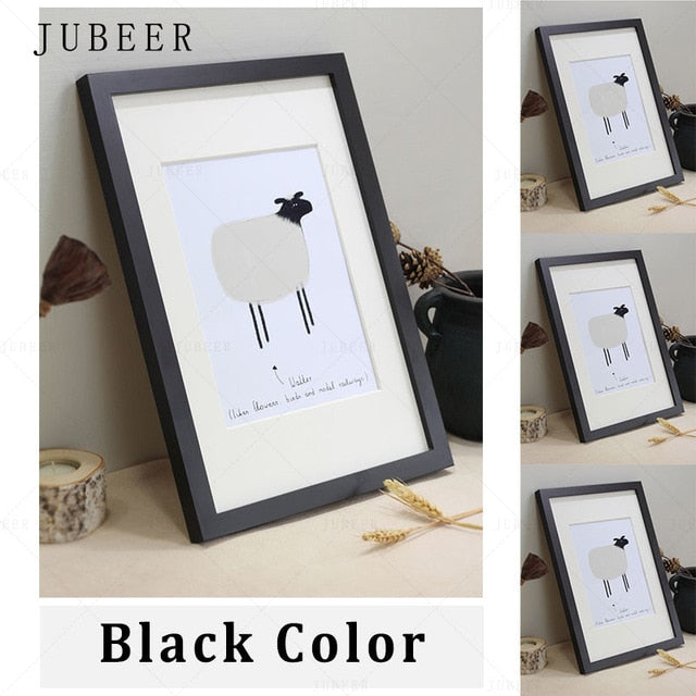 Nordic Simple Wooden Frame A4 A3 Black White Color