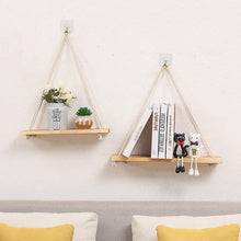 Load image into Gallery viewer, Wall Hanging Shelf Wood Rope Swing
